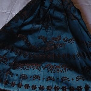 Metaphor Blue and Black High Low Skirt